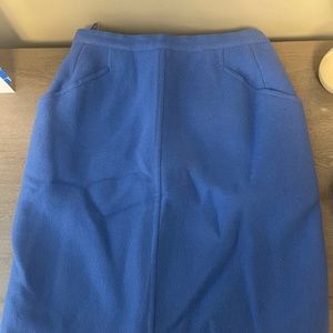 Vtg Salvatore Ferragamo Women’s Blue Wool Pencil Skirt Size 42 EU 6 US Small